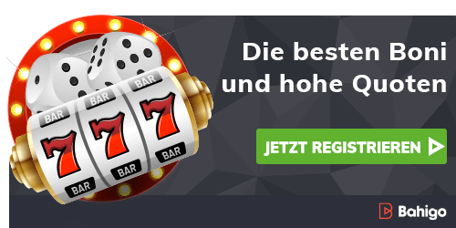 Slotmaschine mit 777 Symbolen Würfeln und Hinweis auf hohe Quoten